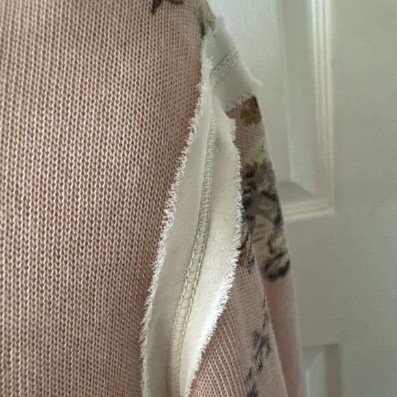 Womens Top Sz Large Cottage Core Boho Lace Shabby Floral Pink Ballet Feminine - Picture 3 of 11